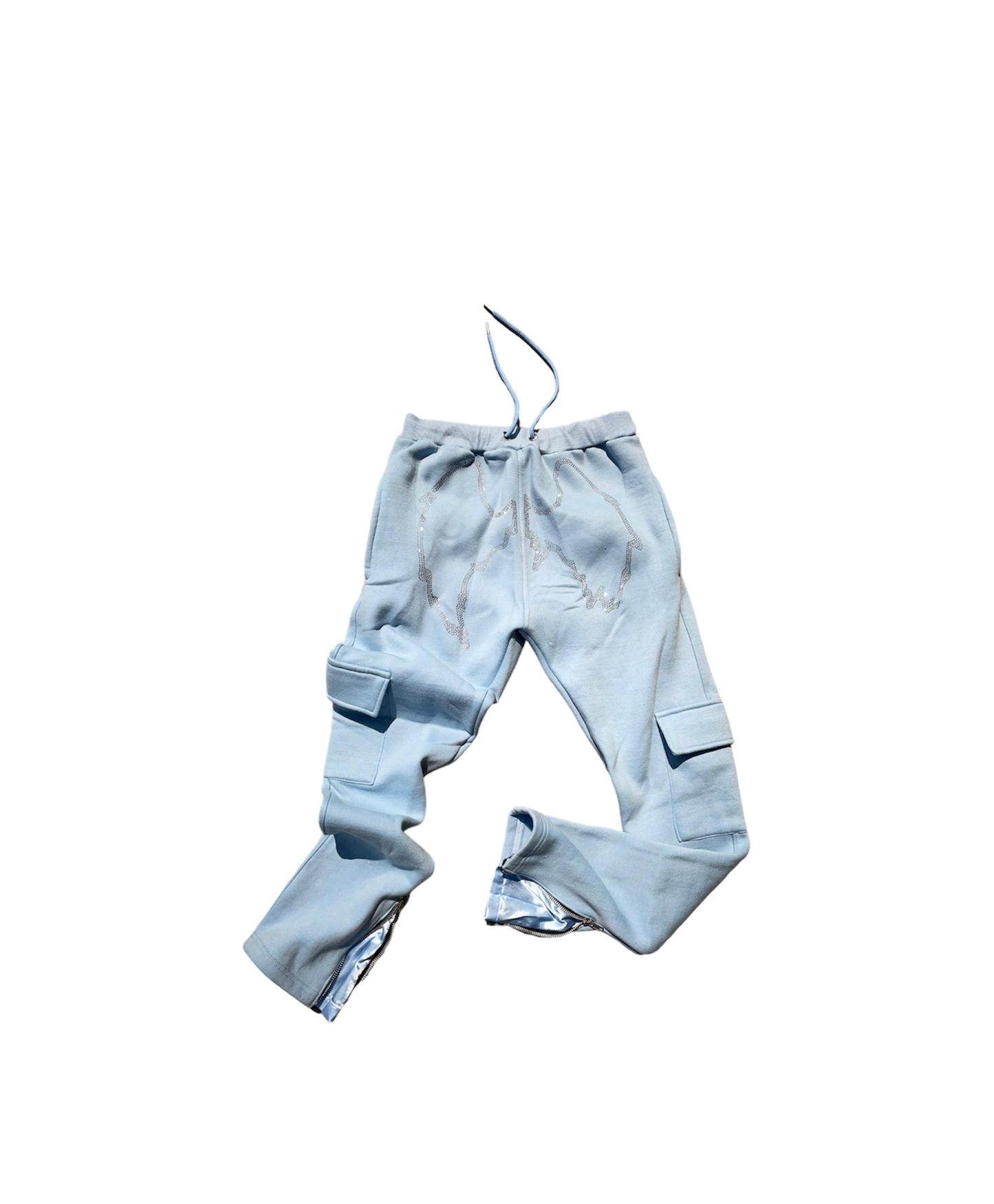 Rhinestone Wing Sweatpants (blue)