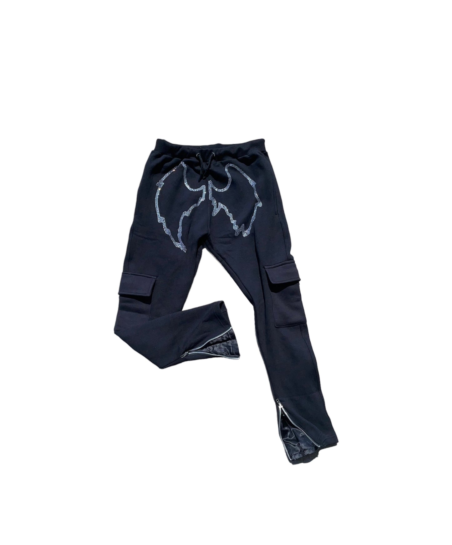 Rhinestone Wing Sweatpants (black)